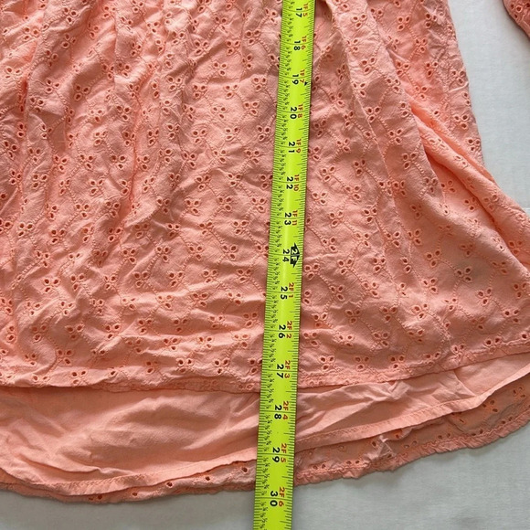 Torrid Smocked Babydoll Top - Voile Eyelet Peach Womens Size 4 - Picture 11 of 15